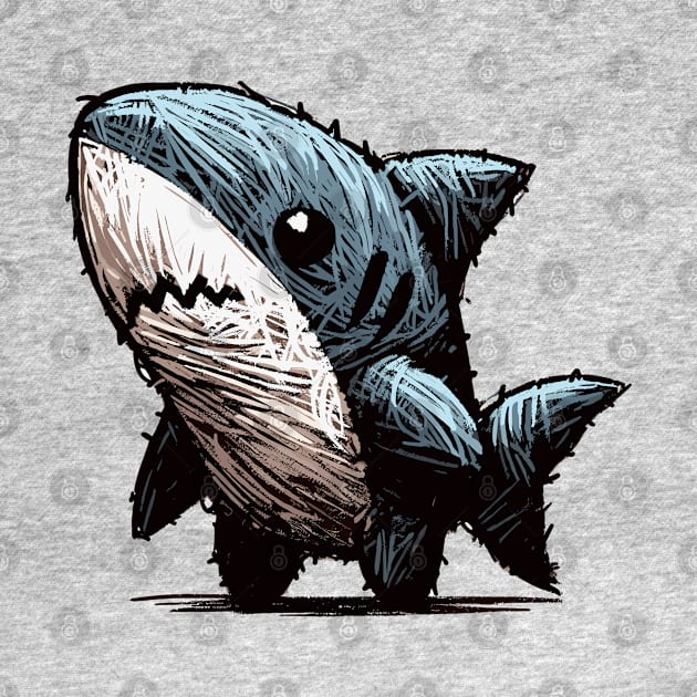 Doodle Stuffed Toy Shark by TomFrontierArt